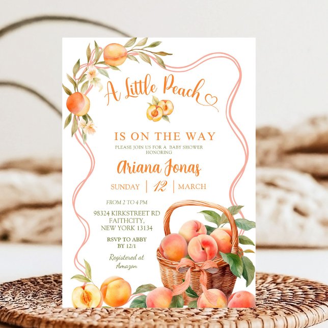 Bow Coquette Peach Baby Shower Invitation (Creator Uploaded)