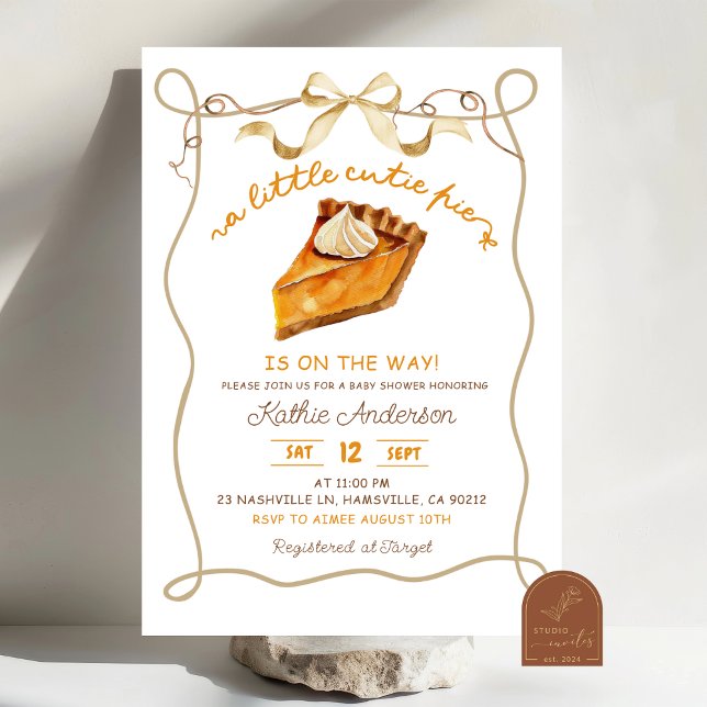 Bow Coquette Pie baby shower invitation (Creator Uploaded)