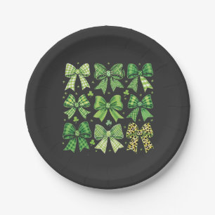 Bow Coquette St Patrick's Day Vintage Paper Plate