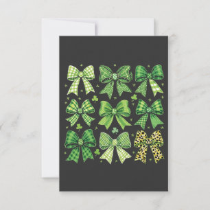 Bow Coquette St Patrick's Day Vintage  Thank You Card