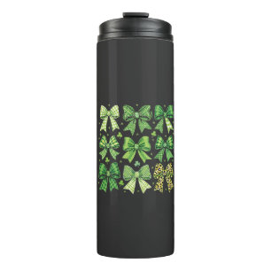 Bow Coquette St Patrick's Day Vintage  Thermal Tumbler