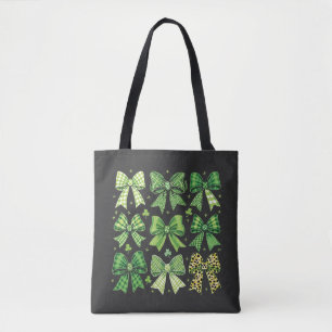 Bow Coquette St Patrick's Day Vintage  Tote Bag