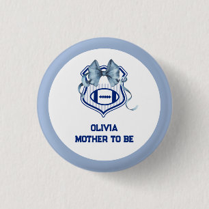Bow Crest Rookie Football Mother To Be Baby Shower 3 Cm Round Badge