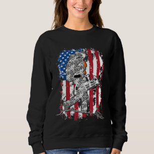 Bow Deer Hunting Camo Archery American Flag Camou Sweatshirt