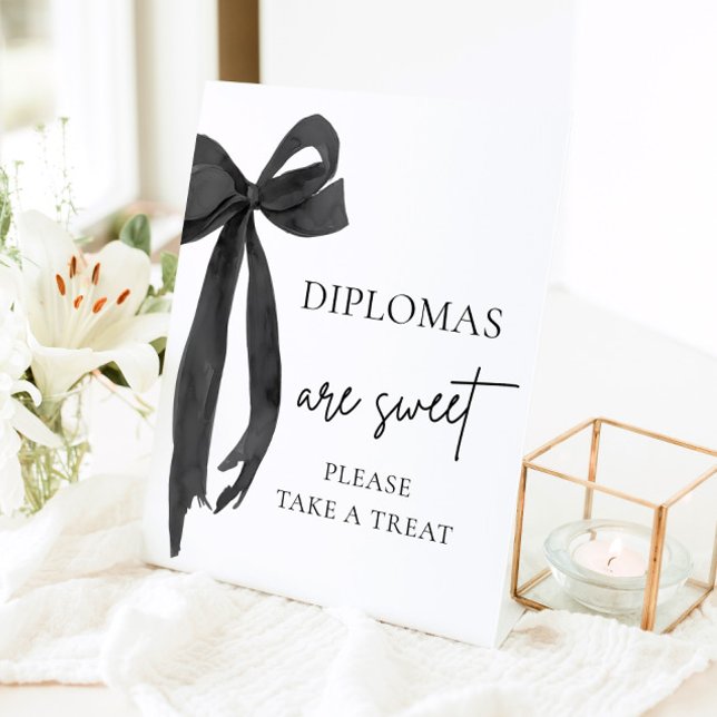 Bow Diplomas Are Sweet Take A Treat Graduation Pedestal Sign (Creator Uploaded)