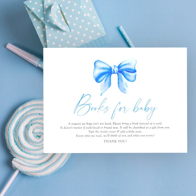 Bow elegant baby book request enclosure card (Creator Uploaded)