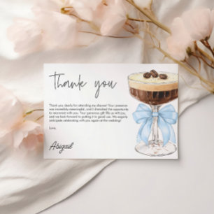 Bow Espresso Martini Bridal Shower Thank You Enclosure Card