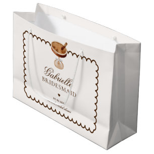 Bow Espresso Martini Coffee Bridesmaid Thank You Large Gift Bag
