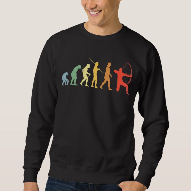 Bow Evolution Retro Archery Archer Sweatshirt (Front)