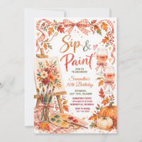 Bow Fall Pumpkin Floral Sip & Paint 30th Birthday