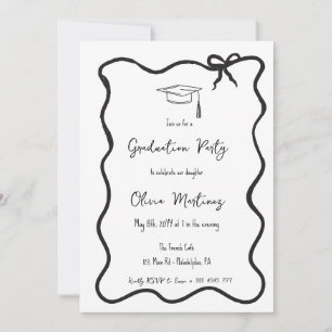 Bow fancy Graduation Invitation and announcement