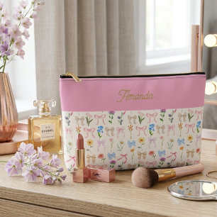 Bow Floral Elegant Grace Trendy Accessory Pouch