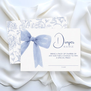 Bow floral pattern bow baby shower diaper raffle  enclosure card