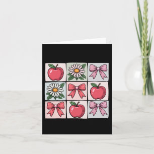 Bow Flower School Shirt Cute Pink Back To School G Card