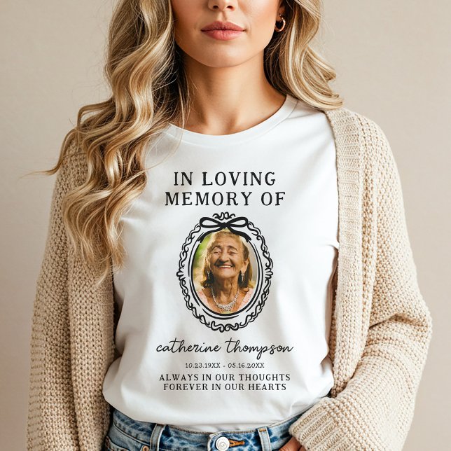 Bow Frame Memorial Photo T-Shirt (Creator Uploaded)