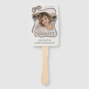 Bow Frame Photo Congrats Graduation  Hand Fan