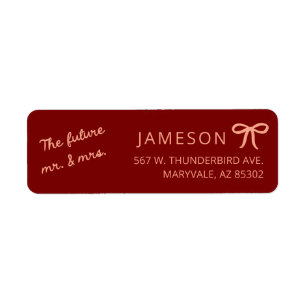 Bow Future Mr and Mrs Wedding Return Address Label