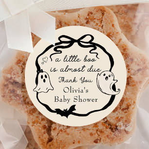Bow Ghost Halloween Baby Shower Sticker