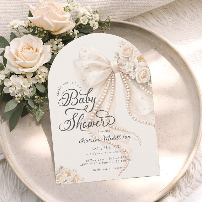 Bow Girl Baby Shower Invitation (Creator Uploaded)