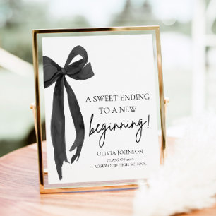 Bow Graduation A Sweet Ending To A New Beginning Poster