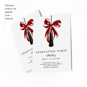 Bow Graduation Invitation Girl High School College