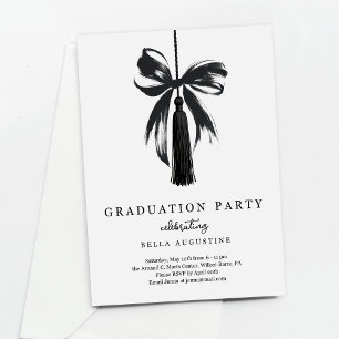 Bow Graduation Invitation Girl High School College