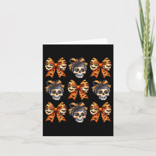 Bow Halloween Spooky Season Skeleton Cute Women  Card