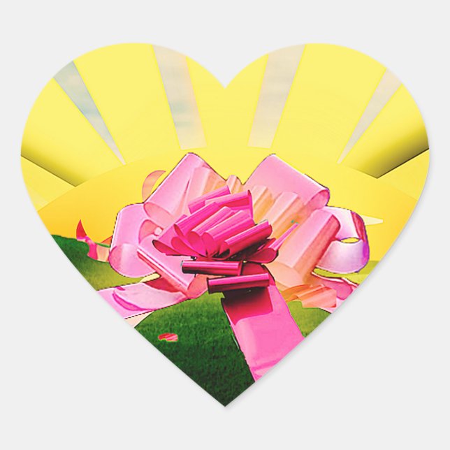 BOW HOW GOOD IT FEELS! HEART STICKER (Front)