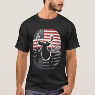 Bow Hunting American Flag Hunting T-Shirt