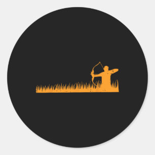 Bow Hunting Archer In Gr Archery Hunter Men Women  Classic Round Sticker