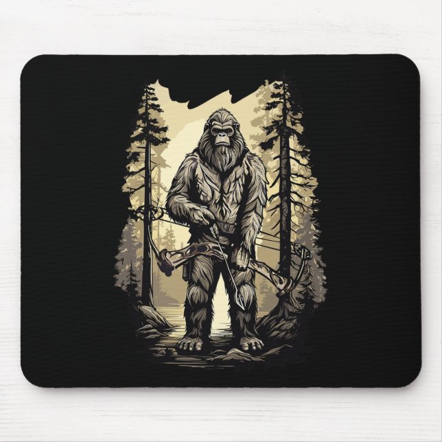 Bow Hunting Bigfoot Funny Hunting Gift  Mouse Pad (Front)