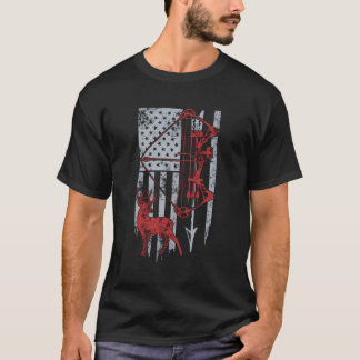 Bow Hunting Deer Flag Hunters T-Shirt