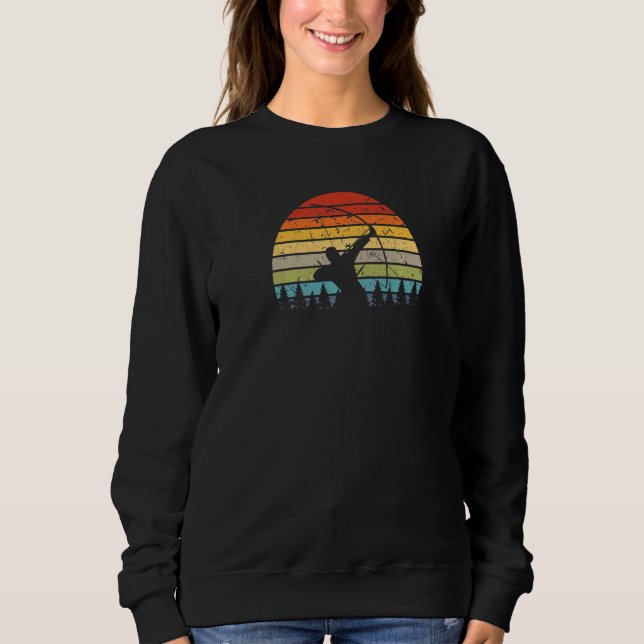Bow Hunting Retro Sunset Archery Sweatshirt (Front)