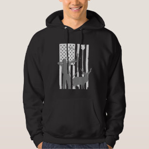 Bow Hunting Usa Flag American Deer Hunters Archery Hoodie