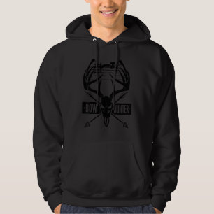 Bow Hunting Vintage Deer Skull And Compound Bow Ar Hoodie