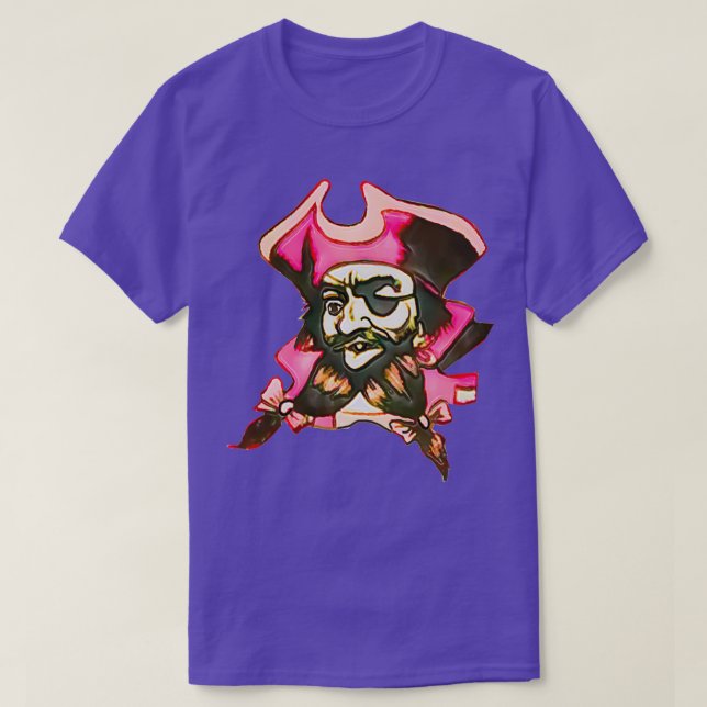 Bow In Beard Pink pirate with bow in beard T-Shirt (Design Front)