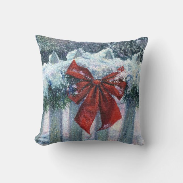 "Bow In the Snow" Pillow (Front)