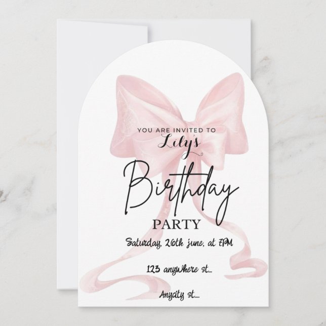 Bow invitation card  (Front)