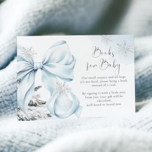 Bow It's Cold Outside Baby Shower Books for Baby Enclosure Card