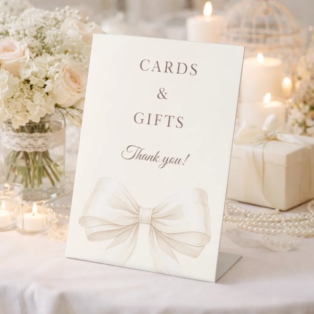Bow ivory cards gifts sign (Creator Uploaded)