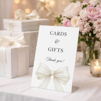 Bow ivory pearls elegant cards gifts sign