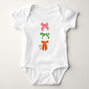 Bow Jolly Little Things Christmas  Baby Bodysuit