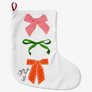 Bow Jolly Little Things Christmas Large Christmas Stocking