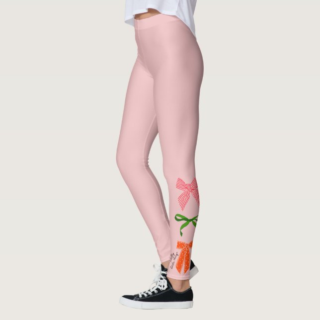 Bow Jolly Little Things Christmas  Leggings (Left)