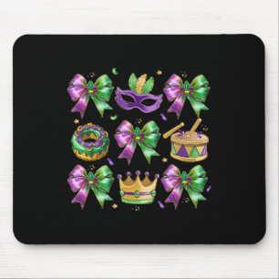 Bow King Cake Crown Mask Drum Mardi Gras Costume Mouse Pad