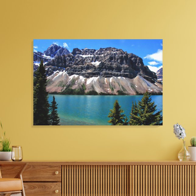 Bow Lake,  Banff NP, Alberta Canvas Print (Insitu(LivingRoom))