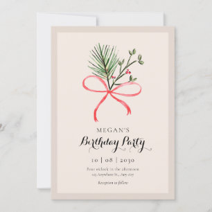 Bow leaves invitation