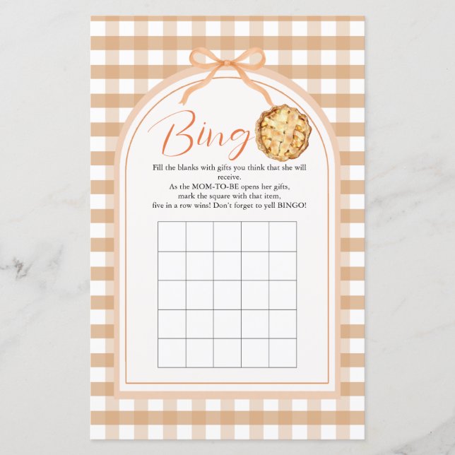 Bow Little Cutie Pie Bingo Games 1st Birthday (Front)