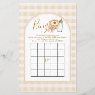Bow Little Cutie Pie Pastel Gingham Bingo Game