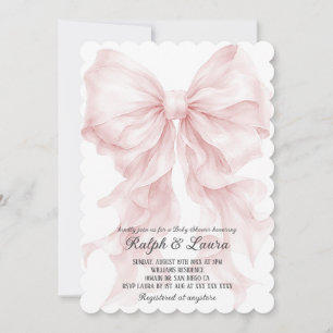 Bow Luxury Girl Baby Shower Invitation